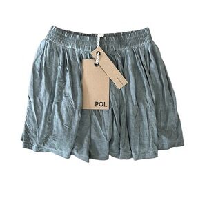 Dove Gray Pleated Mini Skirt Small Cottagecore Boho Coastal